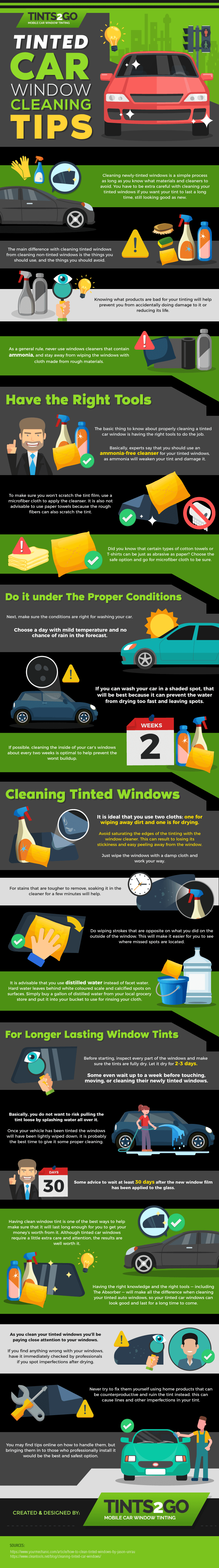 Tinted car Window Cleaning Tips