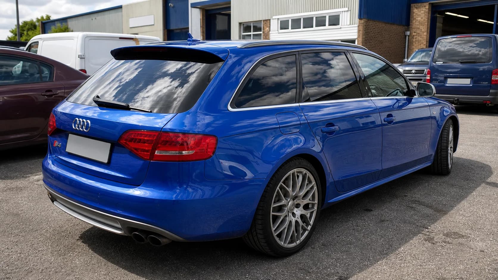 Estate car window tint installation with clean dark finish