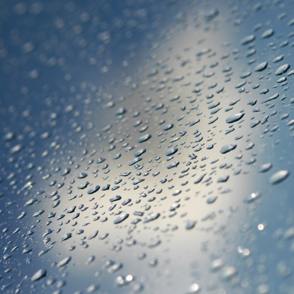 car window water droplets